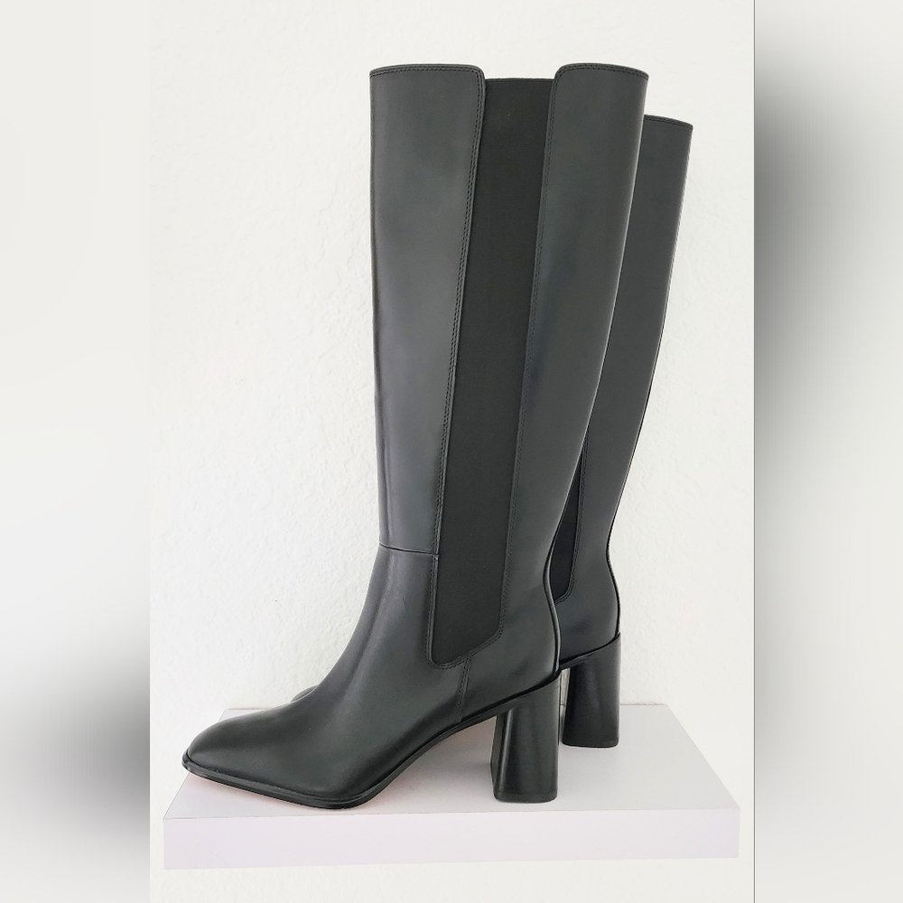 Nordstrom NIB Tyra Tall, Knee High Black Leather Women's Boots. Size 8.5M